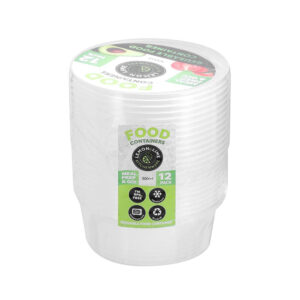 Lemon & Lime Reusable Round Containers 300ml 12 Pack