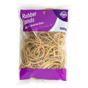 Rubber Bands Brown Mixed Sizes 100g