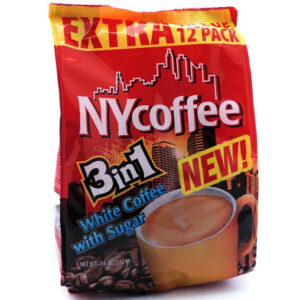 NY Coffee 3 in 1 White Coffee with Sugar 12 Pack - Case of 10