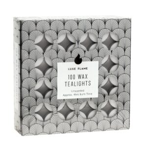 Luxe Flame Tealight Candle White 4 Hour Unscented 100pcs