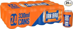 IRN-BRU Regular, Iconic Scottish Flavoured Fizzy Drinks Multipack Cans - 24 x 330ml Cans