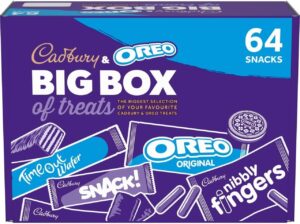 Cadbury & OREO Biscuit 64 Selection Bulk Box of Treats 1.8kg, Hamper, Milk Chocolate Fingers, Time Out, Snack I Sharing Big Biscuit Gift, Family Size, Party, Office Supplies, Lunch Box