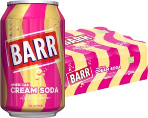 【Buy 2 Get 1 Free】BARR since 1875, American Cream Soda, No Sugar Sparkling Soft Drink with a Creamy Taste of American Cream Soda, "Fizzing with Fun" - 24 x 330ml Cans