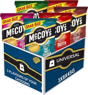 【Buy 3 Get 2 Free】McCoy's Gift Box | 36 Pack | Receive 36x45g | Includes 5 Varieties of Crunchy Potato Crisps Perfect for Snacking