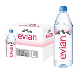 Evian Natural Mineral Water 1L Bottles (Box of 12)