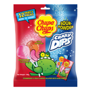 Chupa Chups Crazy Dips Sour 12u Bag 108g (Box of 4)