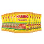 Haribo Gummi Candy, Peaches, 5 ounce, 12 Pack