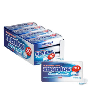 Mentos Clean Breath Mints Peppermint 35g (Box of 12)