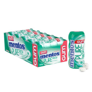 Mentos Pure Fresh Chewing Gum, Spearmint 30g (Box of 10)