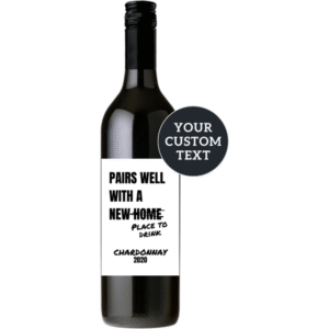 Custom Wine Label | New Home | Qty 12 | 10x15cm B&W Labels