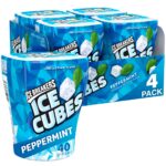 Ice Breakers Gum, Sugar Free Ice Cubes, Peppermint - Pack of 4 Bottles, BB 08/24